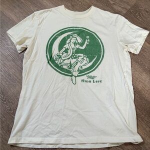 Miller High Life Cream and Green Graphic Tee